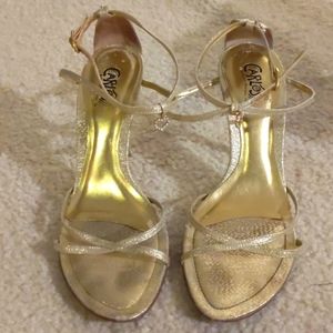 Gold strappy heels Carlos by Carlos Santana